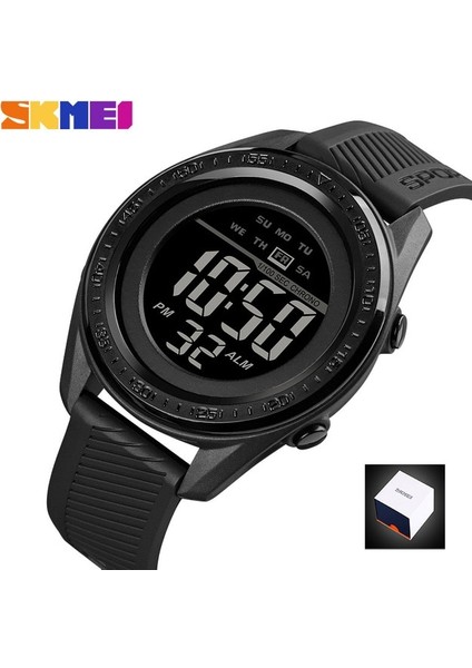 Siyah Siyah Kutu Açık Spor Izle 100 M Su Geçirmez Dijital Izle Erkekler Moda LED Işık Kronometre Bilek Izle Erkek Saat Skmeı Reloj Hombre (Yurt Dışından)