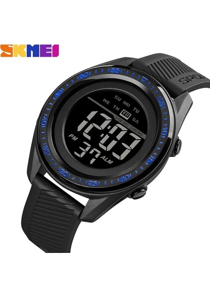 Siyah Siyah Kutu Açık Spor Izle 100 M Su Geçirmez Dijital Izle Erkekler Moda LED Işık Kronometre Bilek Izle Erkek Saat Skmeı Reloj Hombre (Yurt Dışından)