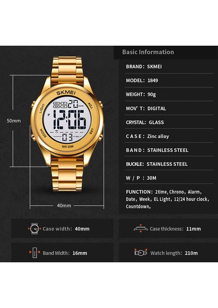 Siyah Erkek Spor Saatler Casual Kronometre Geri Sayım Saat Su Geçirmez Erkek Kol Saatleri Dijital Alarmlı Saat Reloj Hombre Skmeı Montre Homme (Yurt Dışından) indirimleri
