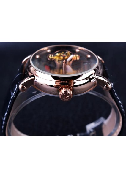 Gül Altın Forsining Moda Lüks Aydınlık Eller Gül Altın Erkek Saatler Üst Marka Tourbillion Elmas Ekran Otomatik Mekanik Saat (Yurt Dışından) indirimleri