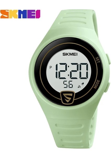 Açık Yeşil Beyaz Skmeı 1798 Dijital Saat Spor Genç Erkek Kız Kol Saati Için Dijital Saat Su Geçirmez LED Ince Genç Izle Reloj Hombre (Yurt Dışından)