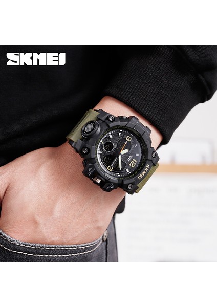 Kırmızı Kamuflaj Skmeı Çift Ekran Saatler Erkekler Çok Fonksiyonlu Spor Dijital Bilek Erkek Izle Üst Marka 12/24 Saat Colck Moda Reloj Hombre (Yurt Dışından)