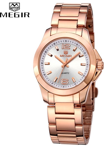 Kadınlar Gümüş Megır Lüks Marka Kadın Elbise Saatler Moda Gül Altın Bilezik Izle Bayanlar Kol Saati Kadın Kuvars Saat Montre Femme (Yurt Dışından) fiyatları