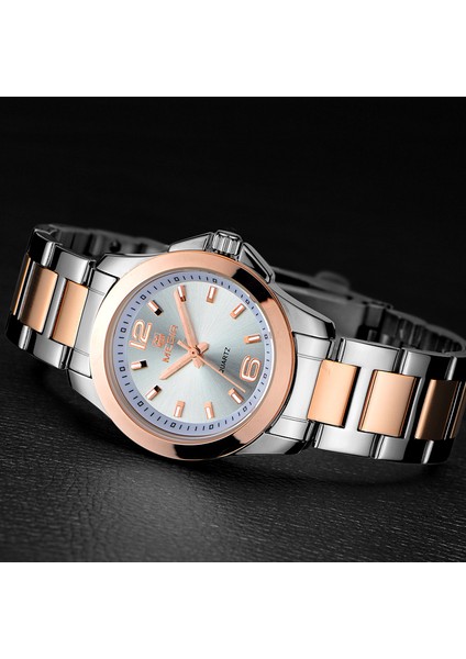 Kadınlar Gümüş Megır Lüks Marka Kadın Elbise Saatler Moda Gül Altın Bilezik Izle Bayanlar Kol Saati Kadın Kuvars Saat Montre Femme (Yurt Dışından) modelleri