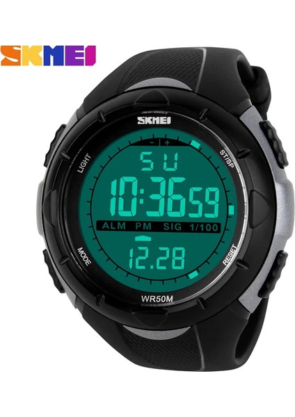 Siyah 1025 Erkek Spor Saatler 50 M Su Geçirmez Skmeı Marka LED Dijital Saat Erkek Kadın Yüzmek Tırmanma Açık Rahat Askeri Kol Saati (Yurt Dışından)
