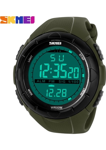 Siyah 1025 Erkek Spor Saatler 50 M Su Geçirmez Skmeı Marka LED Dijital Saat Erkek Kadın Yüzmek Tırmanma Açık Rahat Askeri Kol Saati (Yurt Dışından)
