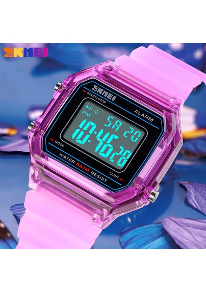 Pembe Skmeı Dijital Spor Kadın Saati Açık Elektronik Erkek Kol Saati Şeffaf Kılıf Su Geçirmez Kadın Saat Relogio Feminino (Yurt Dışından) modelleri