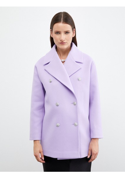 Tuba Ünsal x Koton - Kruvaze Düğmeli Kaşe Kaban modelleri