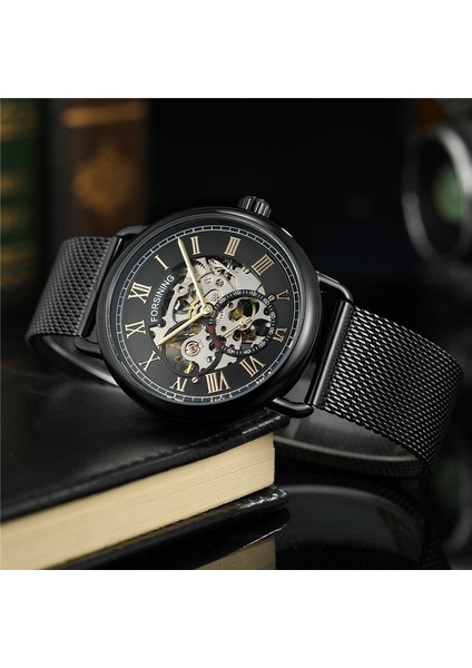 FS816801 Kutusu ile Forsınıng Erkekler Kol Saati Askeri Spor Erkek Saat Üst Marka Lüks Paslanmaz Çelik Klasik Adam Mekanik Saat 8168 (Yurt Dışından) modelleri