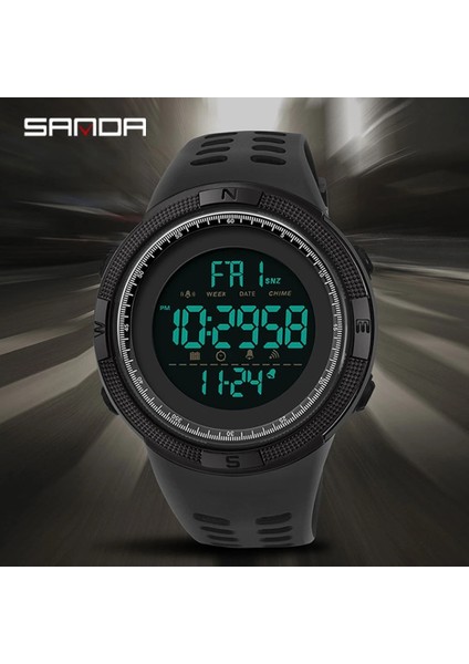 Siyah Gümüş Sanda Geri Sayım Kronometre Spor Erkek Saatler Üst Marka Lüks Erkek Bilek Izle 50 M Su Geçirmez LED Elektronik Dijital Erkek Izle (Yurt Dışından) fiyatları