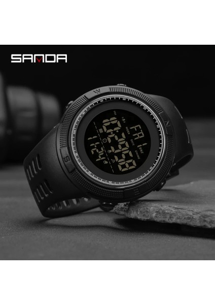 Siyah Gümüş Sanda Geri Sayım Kronometre Spor Erkek Saatler Üst Marka Lüks Erkek Bilek Izle 50 M Su Geçirmez LED Elektronik Dijital Erkek Izle (Yurt Dışından) indirimleri