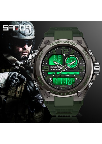 739 Ordu Yeşil Kuvars Izle Erkekler Sanda Izle Su Geçirmez Kronometre LED Saatler Erkek Saat 6024 Spor Saatler Erkekler Relogio Masculino Dijital (Yurt Dışından) fiyatları