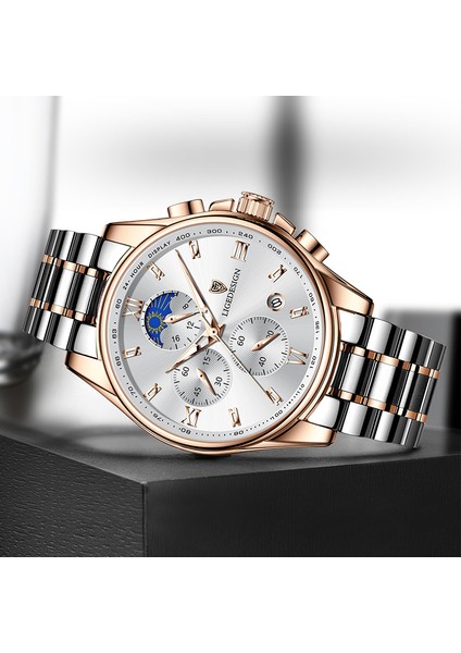 Gümüş Mavi L Lıge Moda Erkek Saatler Üst Marka Lüks Iş Erkek Izle Erkekler Için Paslanmaz Çelik Su Geçirmez Kuvars Saat Relogio Masculino (Yurt Dışından) fiyatları