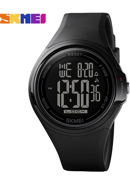 Siyah Skmeı 1602 Dokunmatik Ekran Dijital Erkek Izle Su Geçirmez LED Işıklı Çalar Saat Düşmeye Dayanıklı Spor Saatler Montre Homme (Yurt Dışından)