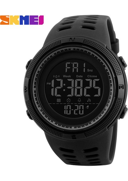 Siyah Moda Skmeı Açık Spor Izle Erkekler Çok Fonksiyonlu Saatler Çalar Saat Chrono 5bar Su Geçirmez Dijital Saat Reloj Hombre 1251 (Yurt Dışından)