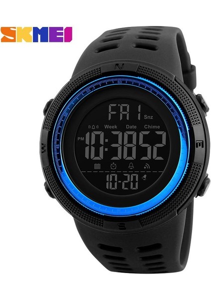 Altın Kırmızı Moda Skmeı Açık Spor Izle Erkekler Çok Fonksiyonlu Saatler Çalar Saat Chrono 5bar Su Geçirmez Dijital Saat Reloj Hombre 1251 (Yurt Dışından)