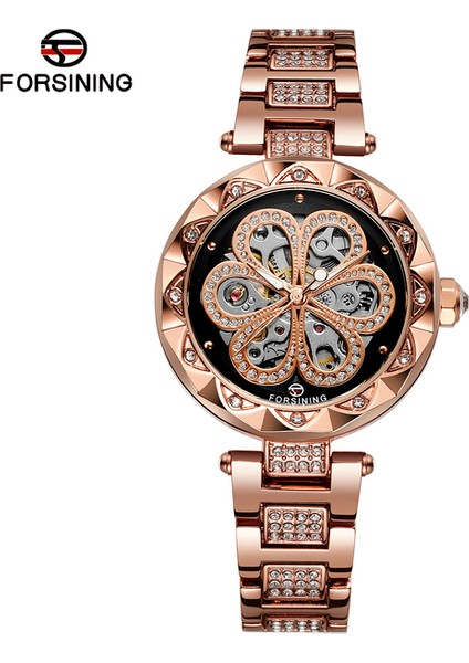 Bakır Siyah Forsining Kadınlar Zarif Kuvars Izle Oyma Delikli Tasarım Paslanmaz Çelik Kayış Su Geçirmez Bayanlar Lüks Kol Saati Reloj (Yurt Dışından)