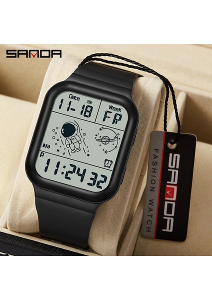 Siyah Sanda Erkek Dijital Saatler Açık Spor Askeri LED Izle Su Geçirmez Elektronik Kol Saati Erkekler Için Saat Relogio Masculino (Yurt Dışından)