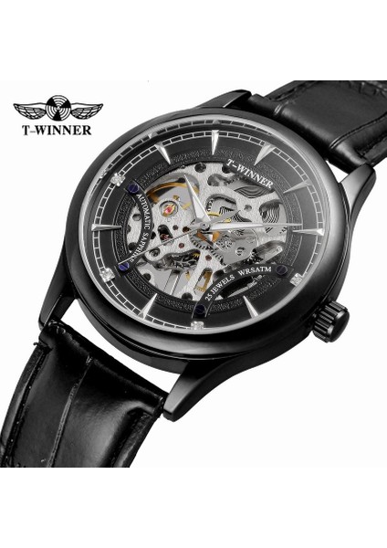 Siyah Altın 2018 Kazanan Erkekler Mekanik Izle Siyah Eller Tam Altın Tasarım Kol Saati Üst Marka Lüks Saat Noel Hediyesi (Yurt Dışından) fiyatları