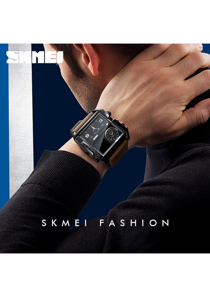 Gül Altın Kahverengi Skmeı 1391 Erkekler Kuvars Analog Dijital Spor Saatler Moda Askeri Siyah Saat Erkek Su Geçirmez Saat Relogio Masculino (Yurt Dışından)