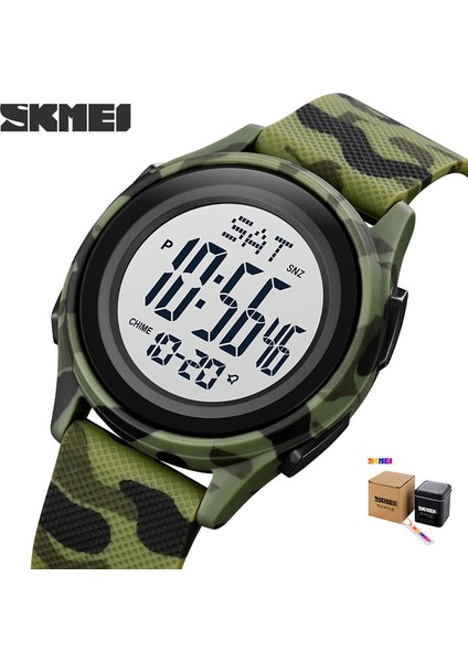 Ordu Yeşil Kutu Açık Spor Izle Erkekler Çok Fonksiyonlu Saatler Çalar Saat Chrono 5bar Su Geçirmez Dijital Saat Skmeı Relogio Masculino (Yurt Dışından)