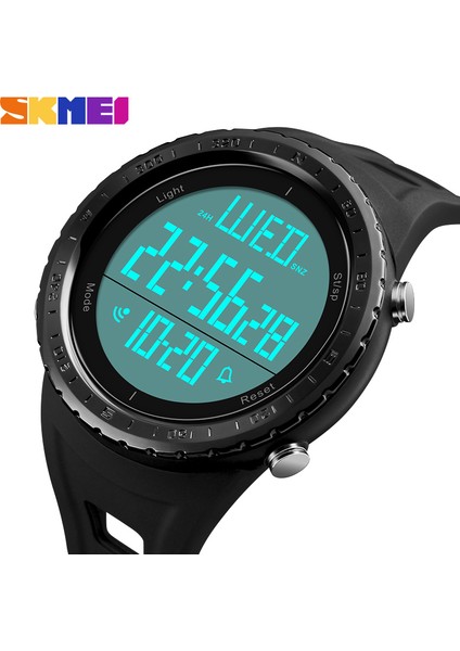Siyah Kutu ile Skmeı Dijital Spor Izle Erkek Geri Sayım Chrono El Işık Saatler 5bar Su Geçirmez Büyük Kadran Dijital Saat Relogio Masculino 1246 (Yurt Dışından)