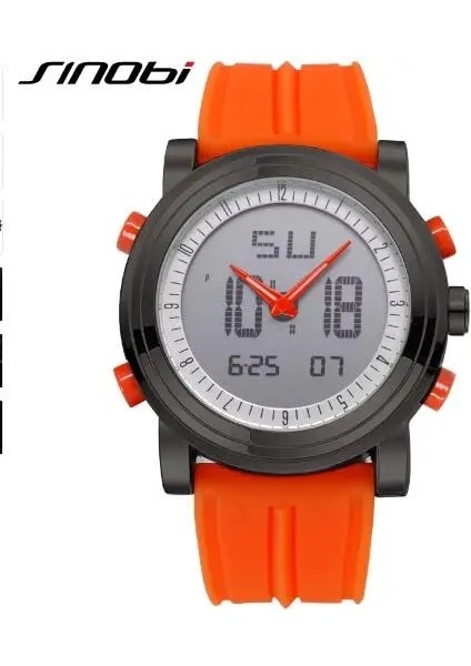 11S9368G04 Sınobı 9368 Relogio Masculino Dijital Saat Erkekler Kol Saati Tarih Su Geçirmez Kronograf Koşu Saatleri Montres Femmes Spor Saat (Yurt Dışından)