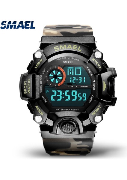 Camo Green-Box Smael Su Geçirmez Askeri Spor Dijital Izle Erkekler LED Aydınlatmalı Elektronik Kol Saati Çalar Saat Takvim Часы Relogio 1385 (Yurt Dışından) fiyatları