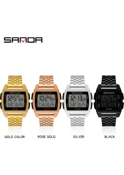 Gül Altın Sanda Yeni Kare Çelik Bant Erkek Çelik Bant Izle Aydınlık Su Geçirmez Moda Moda Erkek Saatleri (Yurt Dışından) fırsatları