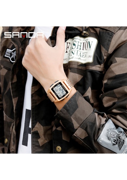 Gül Altın Sanda Yeni Kare Çelik Bant Erkek Çelik Bant Izle Aydınlık Su Geçirmez Moda Moda Erkek Saatleri (Yurt Dışından) indirimleri
