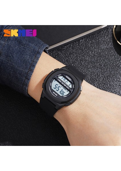 Yeşil Skmeı Japonya Dijital Hareket LED Işık Erkek Spor Saatler 5bar Su Geçirmez Chrono Çift Zamanlı Kol Saati Erkek Saat Reloj Hombre (Yurt Dışından) fırsatları