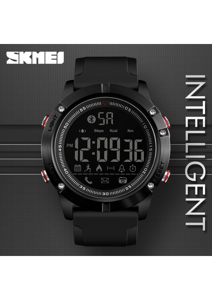 Siyah Skmeı Spor Bluetooth Dijital Kol Saatleri Moda Akıllı Saat Erkekler Pedometre Kalori Uzaktan Kamera LED Askeri Saatler Relogio (Yurt Dışından)