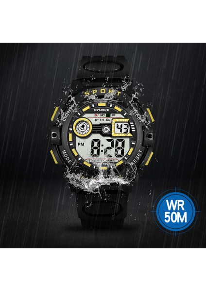 Sarı Marka Siyah Dijital Saat Erkekler Kadınlar Için Spor Su Geçirmez Açık Kronograf El Saati Piyade Şok Öğrenci Kol Saati (Yurt Dışından) modelleri