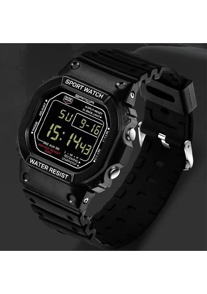 Kadın Kırmızı Sanda Spor Saat Erkekler ve Kadınlar Çift Su Geçirmez Askeri Saat Titreşim Moda Analog Kuvars Elektronik Saat (Yurt Dışından)