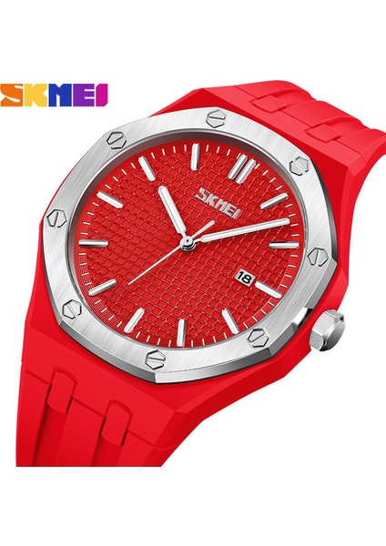 Kırmızı Spor Saatler Erkekler Için Mavi Üst Marka Lüks Askeri Deri Kol Saati Adam Saat Moda Chronograph Kol Saati Skmeı Montre (Yurt Dışından)