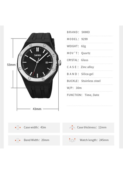 Kırmızı Spor Saatler Erkekler Için Mavi Üst Marka Lüks Askeri Deri Kol Saati Adam Saat Moda Chronograph Kol Saati Skmeı Montre (Yurt Dışından)
