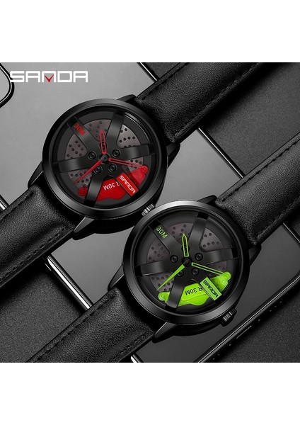 Mavi Kırmızı Kutu ile Sanda Moda Jant Izle Hub Özel Tasarım Spor Araba Jant Spor Izle Su Geçirmez Yaratıcı 2023 Erkek Izle Erkek Tekerlek Kol Saati (Yurt Dışından) modelleri