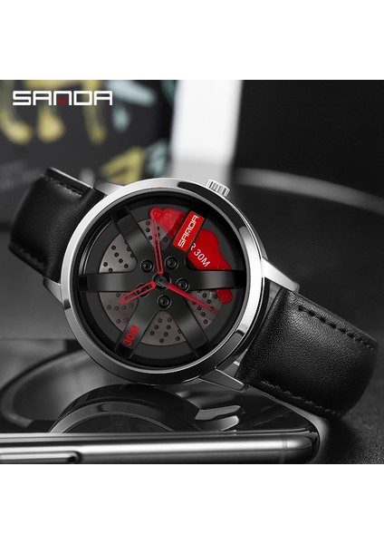 Mavi Kırmızı Kutu ile Sanda Moda Jant Izle Hub Özel Tasarım Spor Araba Jant Spor Izle Su Geçirmez Yaratıcı 2023 Erkek Izle Erkek Tekerlek Kol Saati (Yurt Dışından) fırsatları