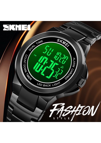 Rosegold Siyah Skmeı Lüks Altın Moda Dijital Erkek Saatler Paslanmaz Çelik Elektronik Erkek Saat Iş Kol Saati Reloj Hombre (Yurt Dışından)
