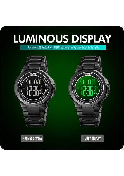 Rosegold Siyah Skmeı Lüks Altın Moda Dijital Erkek Saatler Paslanmaz Çelik Elektronik Erkek Saat Iş Kol Saati Reloj Hombre (Yurt Dışından)
