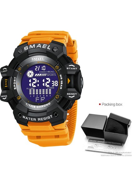 Orange-Box Smael Erkekler Için Askeri Spor Saat LED Ekranlı Dijital Kol Saati Otomatik Tarih Haftası Çalar Saat Часы Мужские Saatler Koyu Yeşil (Yurt Dışından)