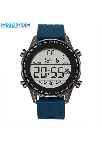 Gri Saat Synoke Okunması Kolay Büyük Sayılar Serin Saatler 50M Suya Dayanıklı LED Ultra-Ince Elektronik Saat Bileği Yeni Reloj Hombre Dropshipping (Yurt Dışından) fiyatları