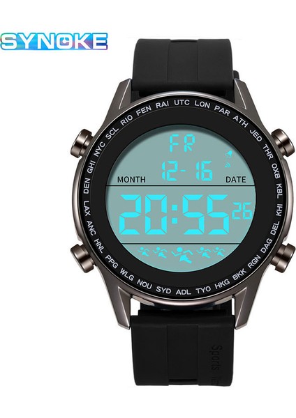 Gri Saat Synoke Okunması Kolay Büyük Sayılar Serin Saatler 50M Suya Dayanıklı LED Ultra-Ince Elektronik Saat Bileği Yeni Reloj Hombre Dropshipping (Yurt Dışından) fırsatları