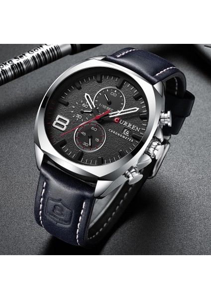 Siyah Kahve Kutusu 2020 Curren Erkekler Spor Saatler Moda Marka Lüks Analog Kuvars Clokc Kol Saati Relogio Masculino Su Geçirmez 30 M Reloj Hombre (Yurt Dışından)