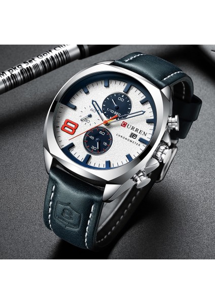 Siyah Kahve Kutusu 2020 Curren Erkekler Spor Saatler Moda Marka Lüks Analog Kuvars Clokc Kol Saati Relogio Masculino Su Geçirmez 30 M Reloj Hombre (Yurt Dışından)
