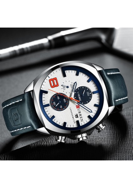 Siyah Kahve Kutusu 2020 Curren Erkekler Spor Saatler Moda Marka Lüks Analog Kuvars Clokc Kol Saati Relogio Masculino Su Geçirmez 30 M Reloj Hombre (Yurt Dışından)