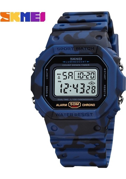 Siyah Beyaz Spor Izle Erkekler Açık LED Dijital Saatler 5bar Su Geçirmez Çalar Saat Erkek Askeri Erkekler Dijital Kol Saati Skmeı Montre Homme (Yurt Dışından)