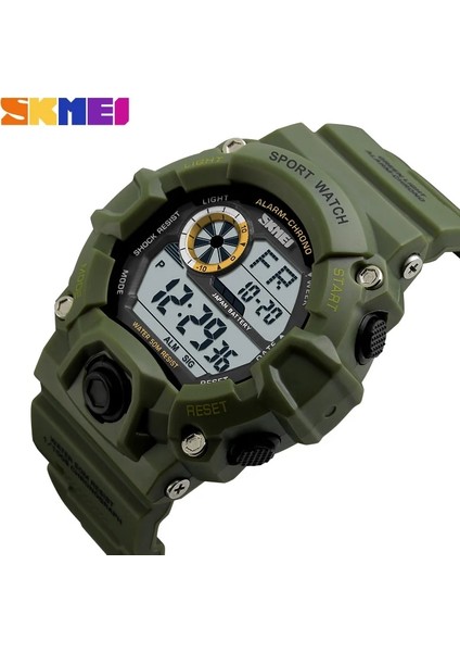 Yeşil Kamuflaj Skmeı Açık Spor Izle Erkekler Çalar Saat 5bar Su Geçirmez Askeri Saatler LED Ekran Şok Dijital Saat Reloj Hombre 2019 (Yurt Dışından)