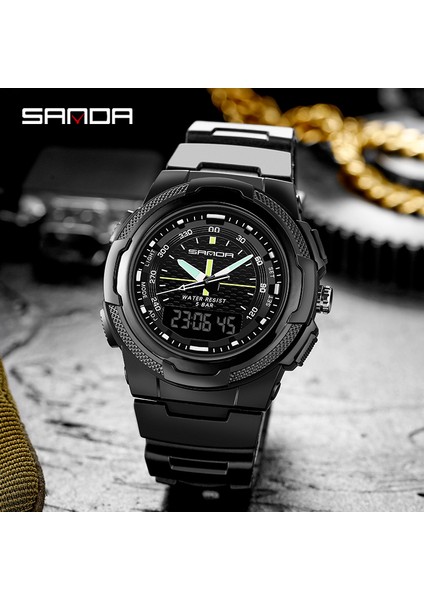 Siyah Gül Altın Sanda Yeni Elektronik Saat Çift Ekranlı Erkek Saati Açık Hava Spor Aydınlık Su Geçirmez Çok Fonksiyonlu Izle Lüks Saat (Yurt Dışından) modelleri