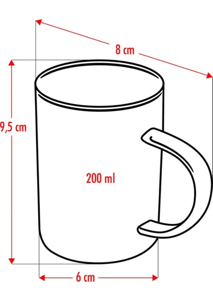 6'lı Borosilikat Isıya Dayanıklı Termısıl Cam Kupa Bardak (6 x 200 Ml)